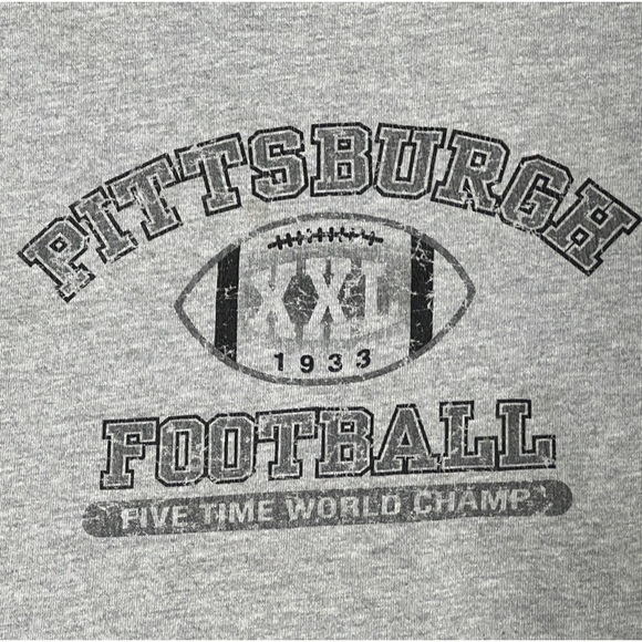 Pittsburgh Steelers NFL Football Gray Football Crewneck Pullover Sweatshirt - Picture 3 of 3
